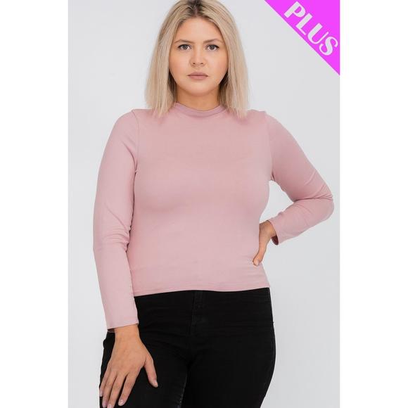 Rachell`s Boutique Tops - Plus Size Mock Neck Solid Top